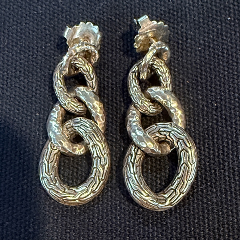 John Hardy silver chain link earrings